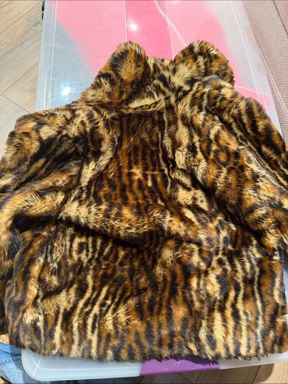 Ralph Lauren Girls Faux Fur Leopard-Print Coat - Brown & Black